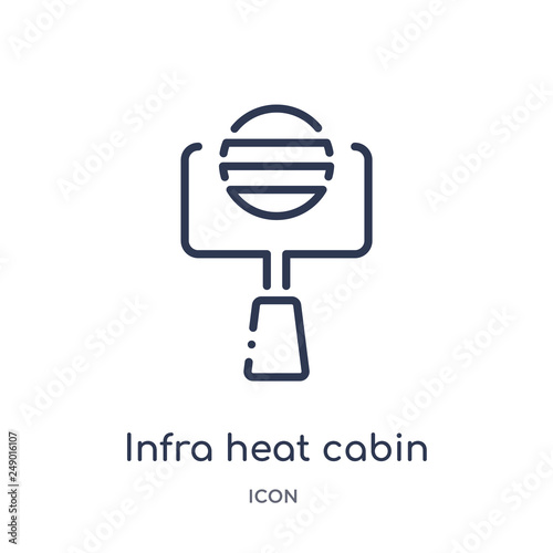 infra heat cabin icon from sauna outline collection. Thin line infra heat cabin icon isolated on white background.