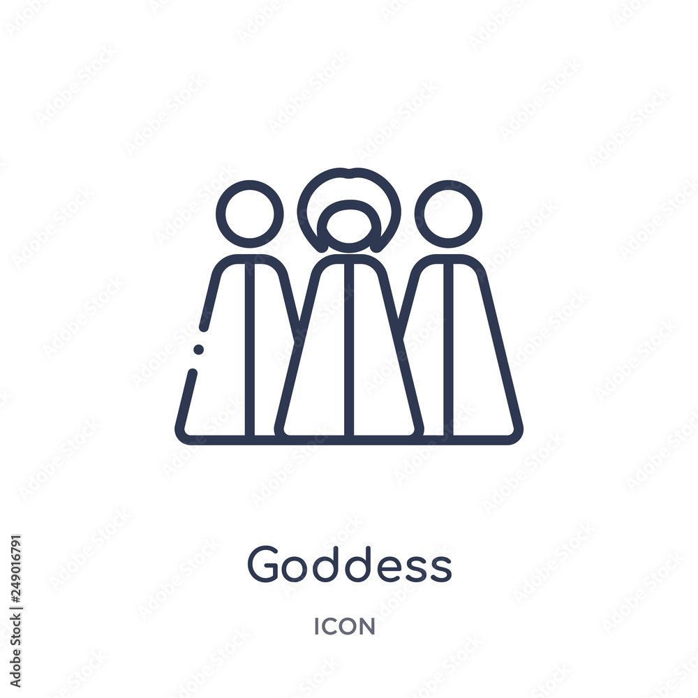 Obraz premium goddess icon from religion outline collection. Thin line goddess icon isolated on white background.