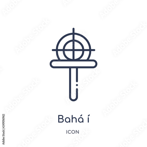 bah? ? icon from religion outline collection. Thin line bah? ? icon isolated on white background.