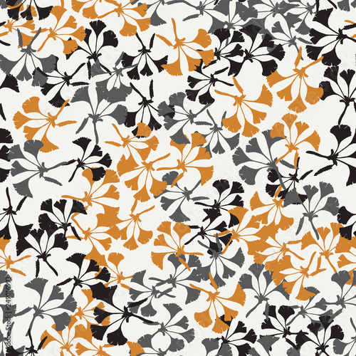 Seamless pattern with Ginkgo biloba