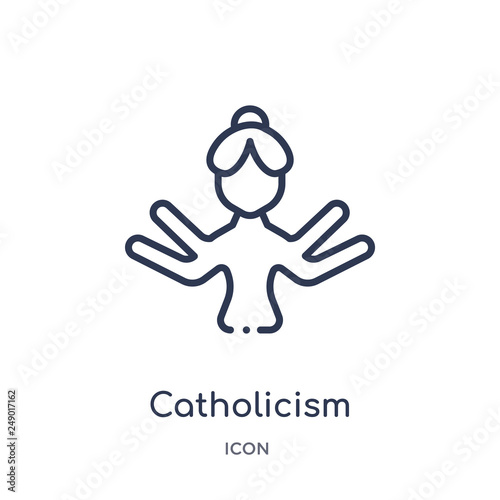 catholicism icon from religion outline collection. Thin line catholicism icon isolated on white background.