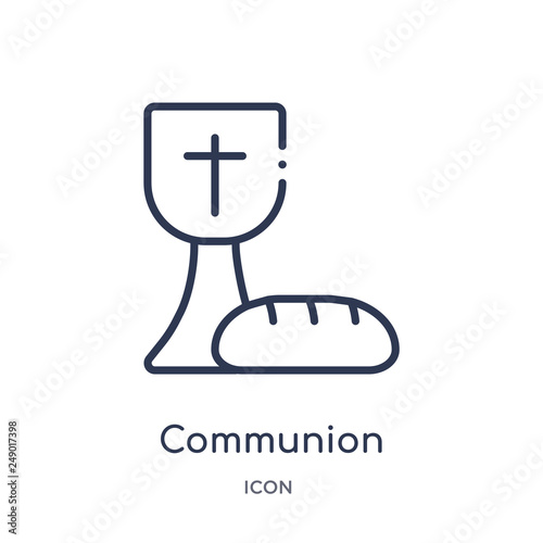 communion icon from religion outline collection. Thin line communion icon isolated on white background.