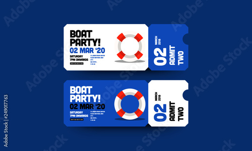 Boat Party Invitation Design with Where and When Details
