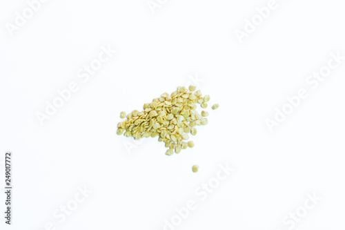 Chili seeds in a white background