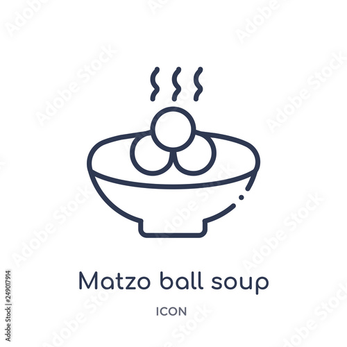 matzo ball soup icon from religion outline collection. Thin line matzo ball soup icon isolated on white background.