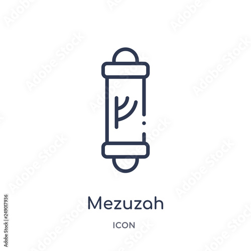 mezuzah icon from religion outline collection. Thin line mezuzah icon isolated on white background.