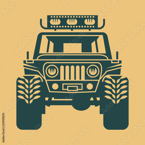 Off-road car isolated. Expedition suv silhouette