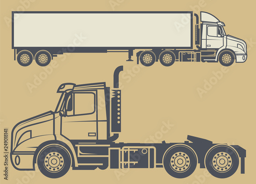 Cargo delivering vehicle, vector illustration