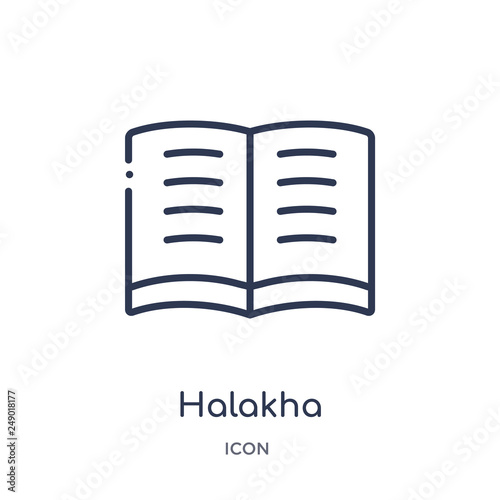 halakha icon from religion outline collection. Thin line halakha icon isolated on white background.