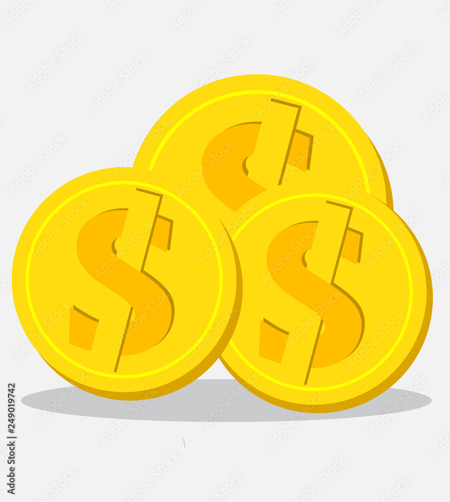 Three Coin Dollar Vector Three Coin Dollar Vector