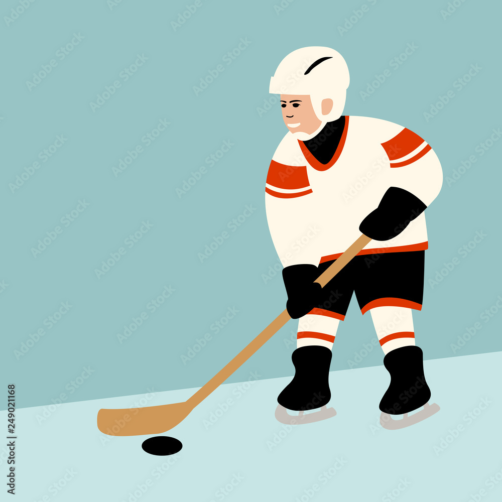 Fototapeta premium baby hockey player,vector illustration ,flat