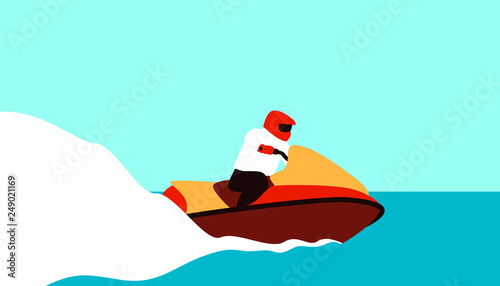 jet ski,  vector illustration ,flat style