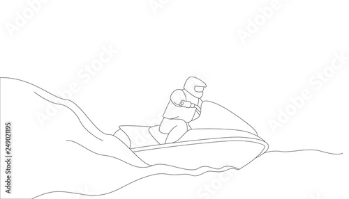 jet ski,  vector illustration ,lining draw ,profile