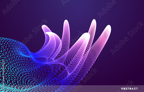 3D connection structure. Futuristic technology style. Abstract design. Vector illustration for science, chemistry or education.