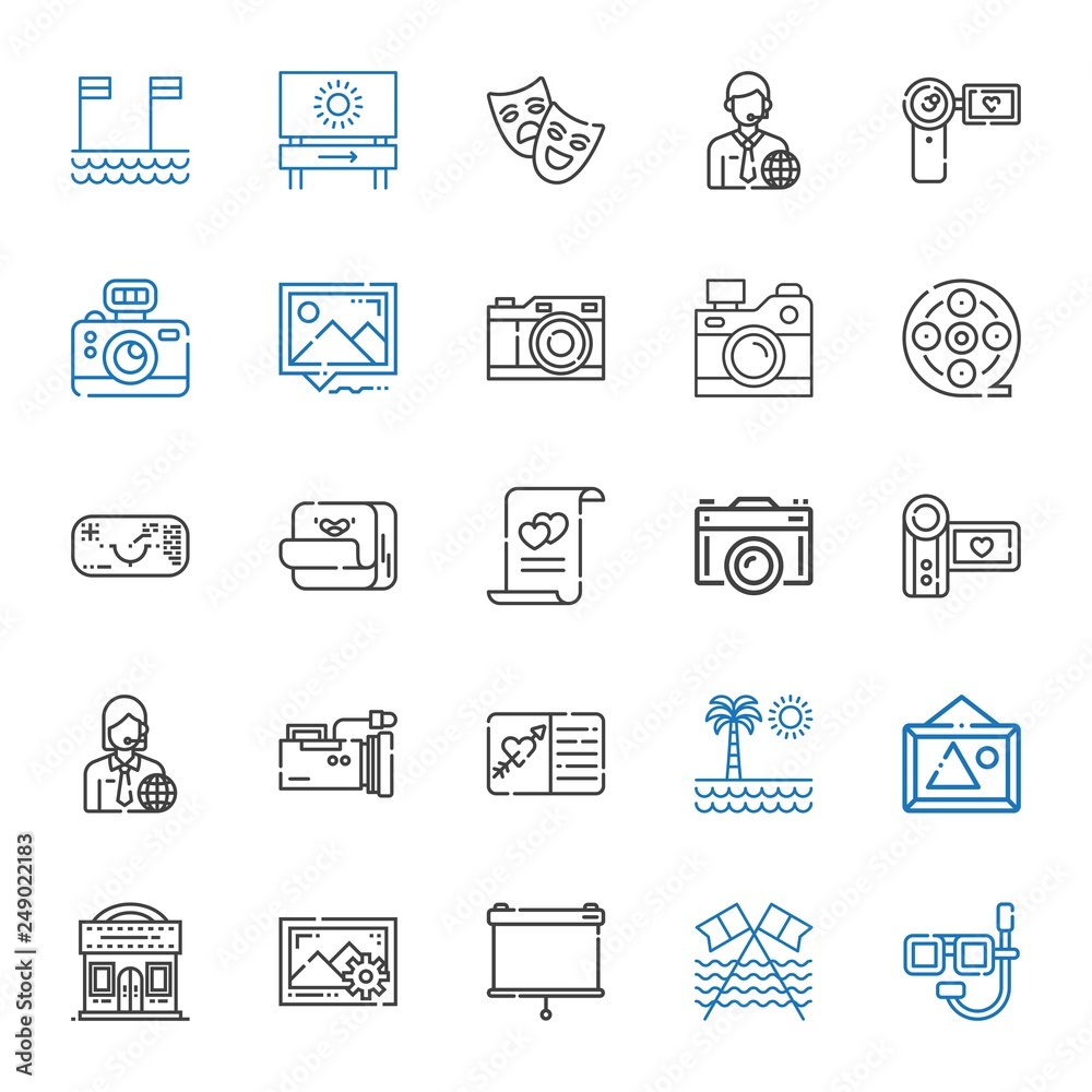 camera icons set