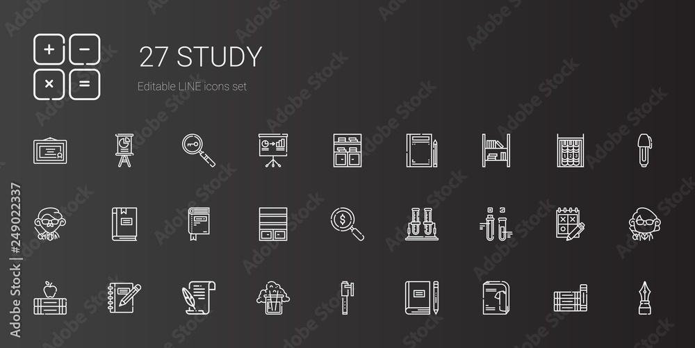 study icons set study icons set