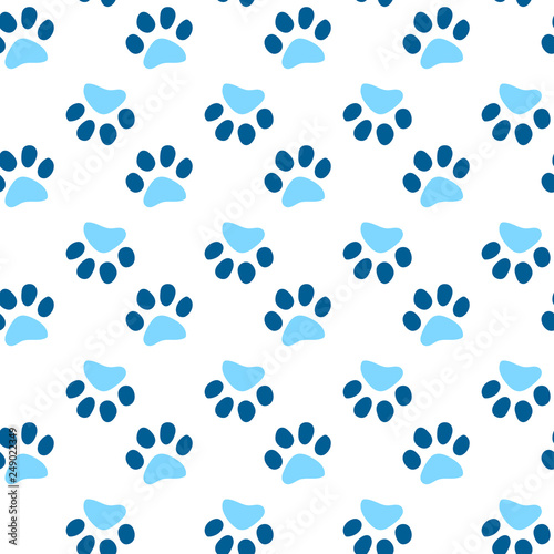 Fototapeta Naklejka Na Ścianę i Meble -  Vector seamless pattern with cat or dog,kitten or puppy footprints. Can be used for wallpaper,fabric, web page background, surface textures.