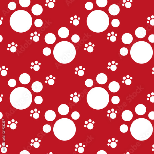 Vector seamless pattern with cat or dog,kitten or puppy footprints. Can be used for wallpaper,fabric, web page background, surface textures.