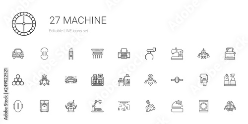 machine icons set
