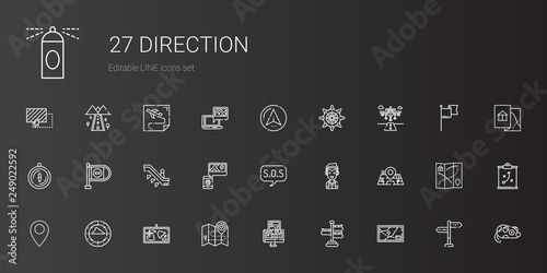 direction icons set