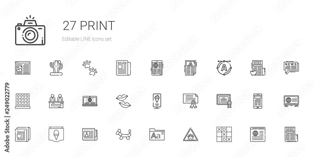 print icons set