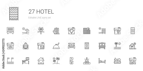 hotel icons set