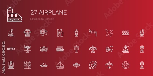 airplane icons set