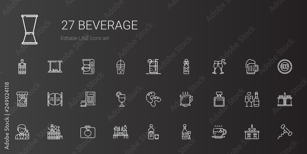 beverage icons set beverage icons set