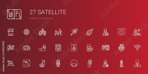satellite icons set