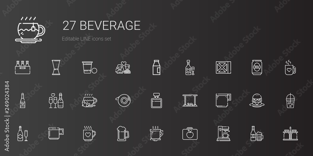 beverage icons set beverage icons set