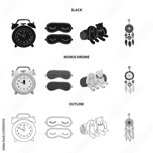 Vector design of dreams and night logo. Collection of dreams and bedroom vector icon for stock.