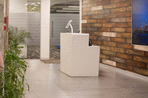 Office reception desk in modern office 
