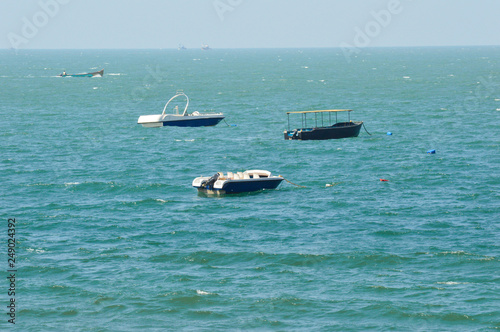 empty boat floating in the sea