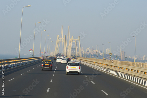 travelling on the Mumbai bridge 