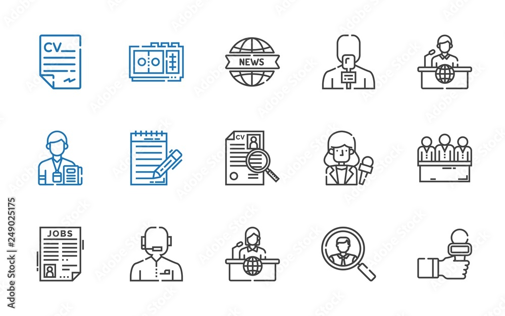 interview icons set interview icons set