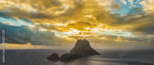 The island of Es Vedra from an Ibiza viewpoint, Spain