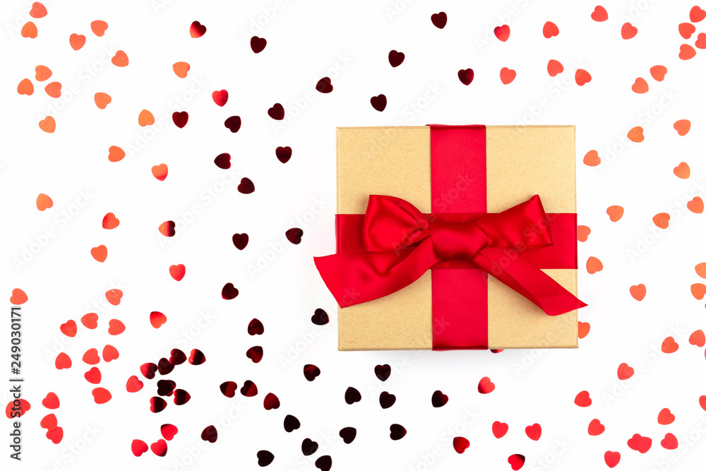 Gift box and confetti Gift box and confetti