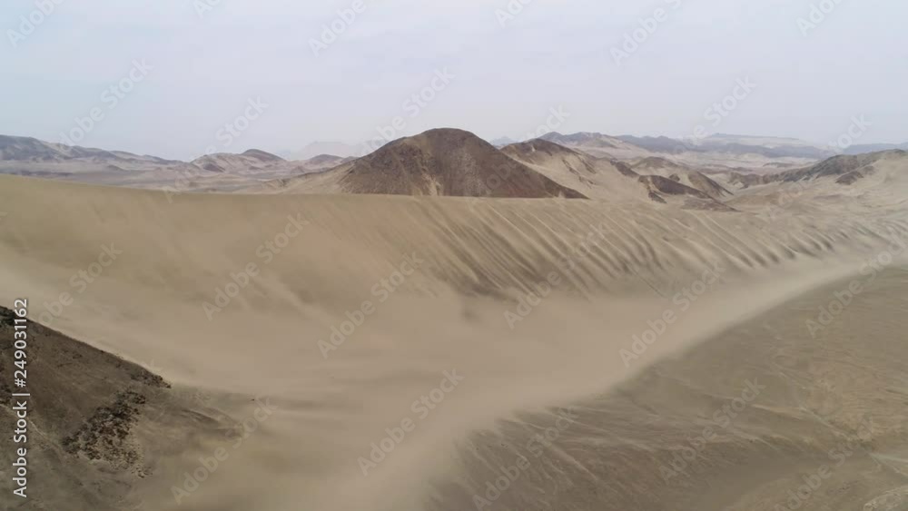 Desert with dunes in South America. 4K Aerial video footage from Peru Desert with dunes in South America. 4K Aerial video footage from Peru