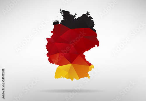 Germany map with national flag