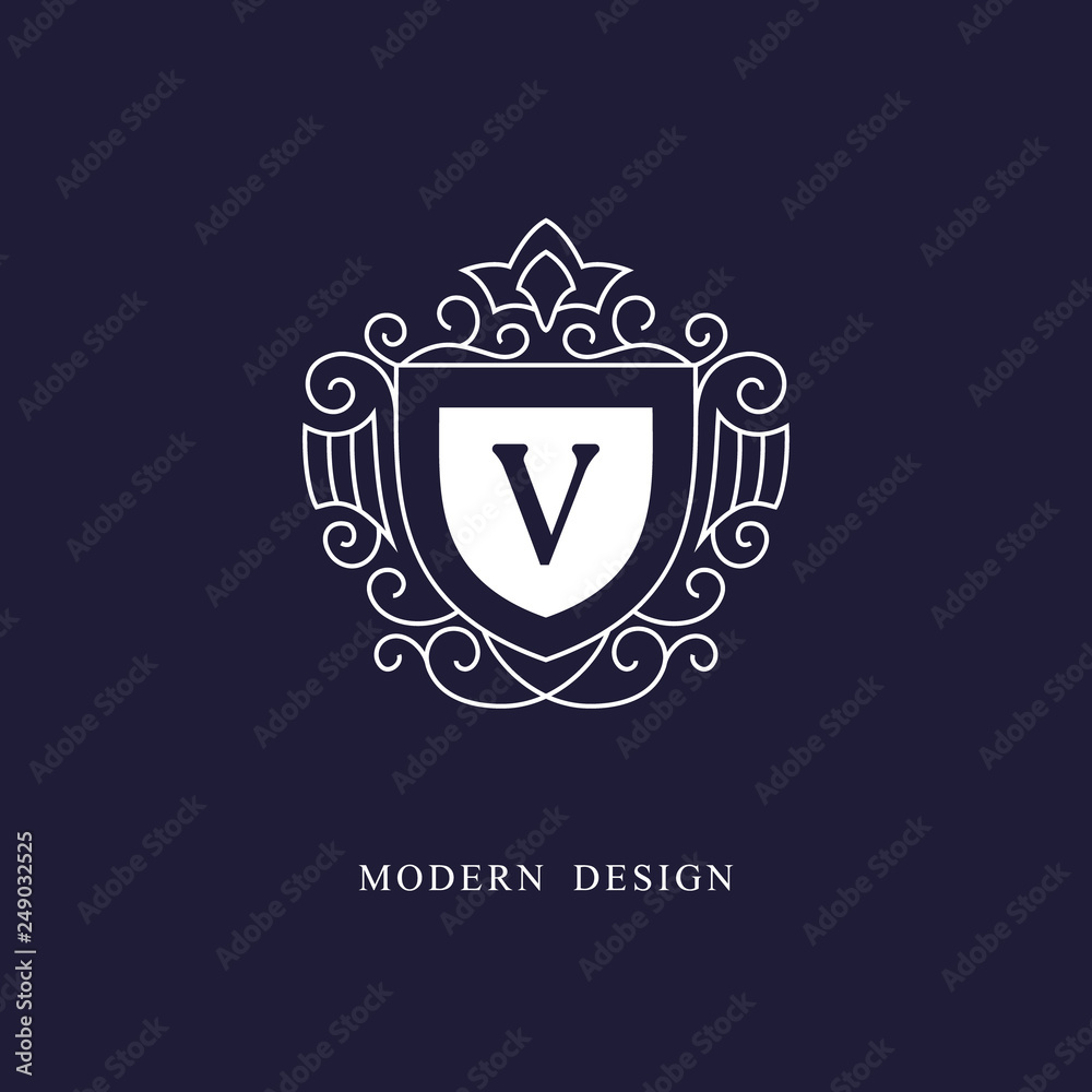 Free Vector  Elegant vintage letter v logo