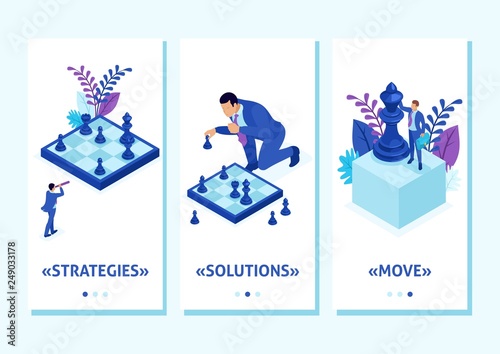 Isometric Set Concept Big Business, Chess Game photo
