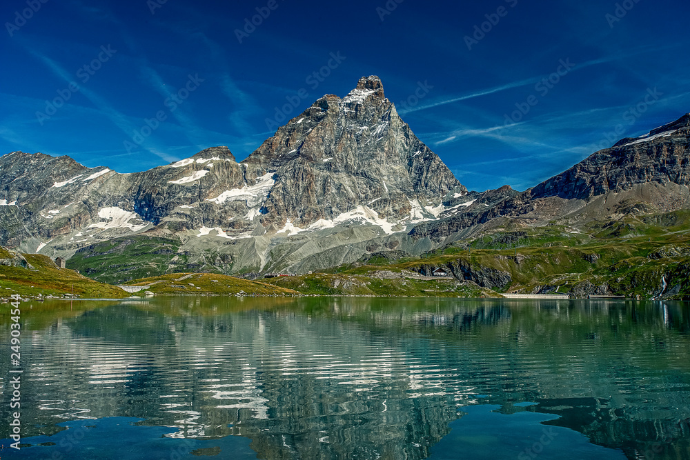 magnificent view of the majestic Mount of Matternhorn from the Italian side