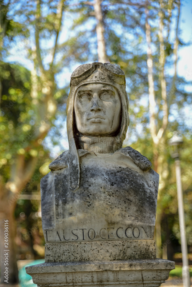 Fausto Cecconi aviator, Italian pilot, sculptural representation