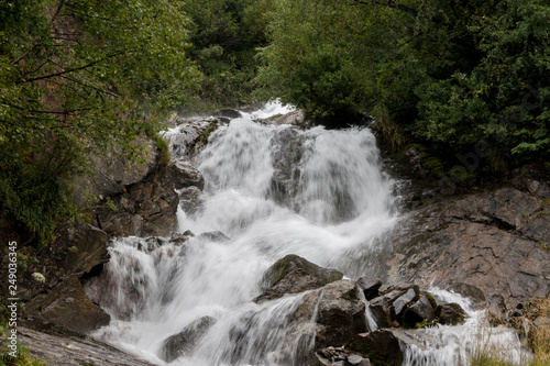 Closeup view waterfall scenes in mountains  national park Caucasus  Russia