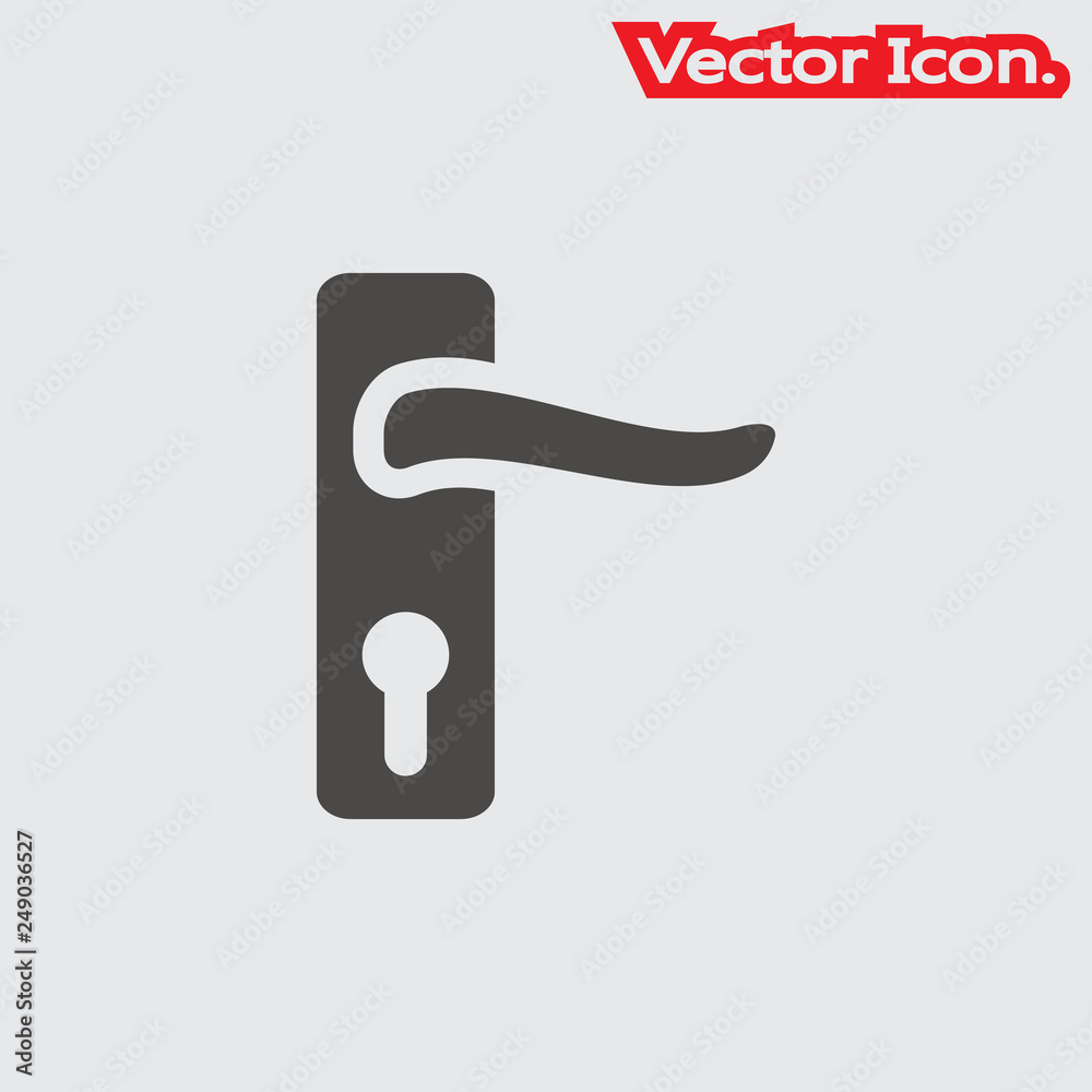 Door handle icon isolated sign symbol and flat style for app, web and digital design. Vector illustration. Door handle icon isolated sign symbol and flat style for app, web and digital design. Vector illustration.