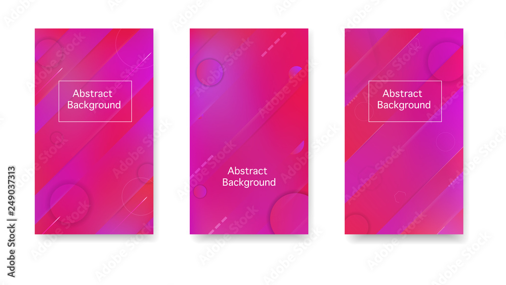 Fototapeta premium Creative cover in a minimalist style. Gradient, neon, lines, forms. Vector. Color geometric gradient, abstract background.