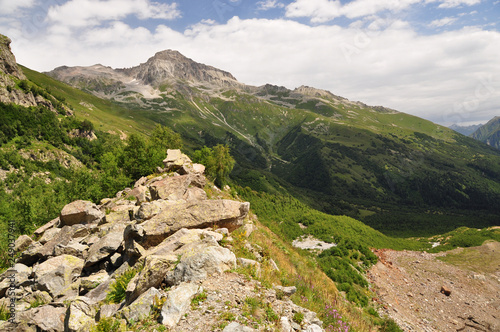 Closeup mountains scenes in national park Dombai, Caucasus, Russia © TravelFlow