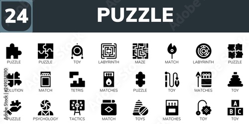 puzzle icon set