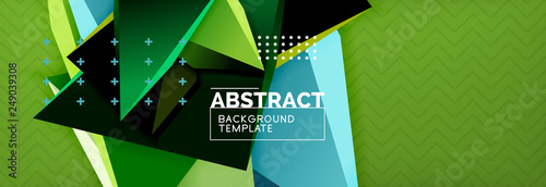 3d triangular shapes geometric background. Origami style pattern with triange shapes for decorative design. Poster design. Line design. Modern presentation template