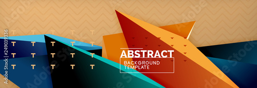 3d triangular shapes geometric background. Origami style pattern with triange shapes for decorative design. Poster design. Line design. Modern presentation template